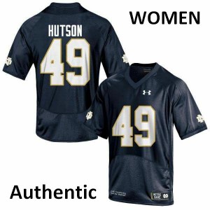 Women's Notre Dame Fighting Irish Brandon Hutson #49 Authentic Alumni Navy Blue Jersey 669607-711