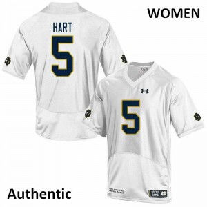 Women Notre Dame Fighting Irish Cam Hart #5 Stitched Authentic White Jerseys 239901-453