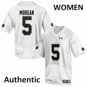 Women's Notre Dame Fighting Irish Nyles Morgan #5 Alumni White Authentic Jersey 855478-104