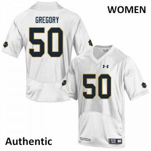 Women Notre Dame Fighting Irish Reed Gregory #50 Authentic White Stitch Jersey 447787-954