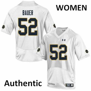 Women Notre Dame Fighting Irish Bo Bauer #52 White Authentic University Jersey 977111-469