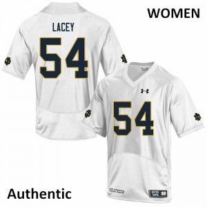 Women Notre Dame Fighting Irish Jacob Lacey #54 Authentic White NCAA Jersey 999791-222