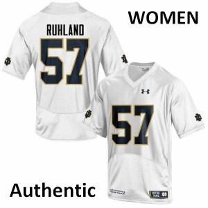 Womens Notre Dame Fighting Irish Trevor Ruhland #57 High School Authentic White Jerseys 488818-496