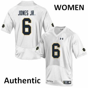 Womens Notre Dame Fighting Irish Tony Jones Jr. #6 Alumni White Authentic Jerseys 493771-940