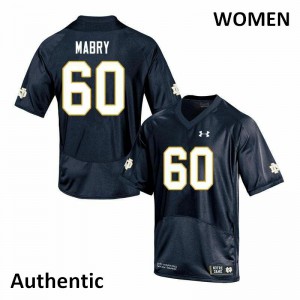 Womens Notre Dame Fighting Irish Cole Mabry #60 Stitched Navy Authentic Jersey 914800-480