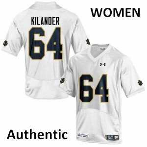 Women's Notre Dame Fighting Irish Ryan Kilander #64 Authentic High School White Jersey 284638-608