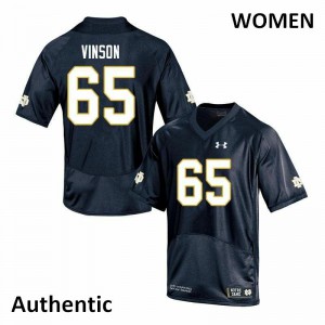 Womens Notre Dame Fighting Irish Michael Vinson #65 Navy Football Authentic Jerseys 615810-994