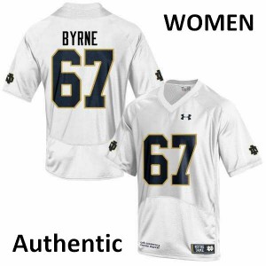 Womens Notre Dame Fighting Irish Jimmy Byrne #67 Authentic Stitch White Jersey 352594-251