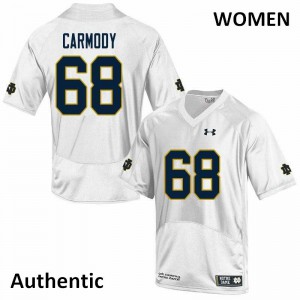 Women's Notre Dame Fighting Irish Michael Carmody #68 White Authentic NCAA Jerseys 475658-538