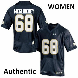 Women's Notre Dame Fighting Irish Mike McGlinchey #68 Authentic University Navy Blue Jersey 241670-641