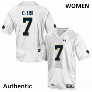 Women's Notre Dame Fighting Irish Brendon Clark #7 White Football Authentic Jerseys 159986-135