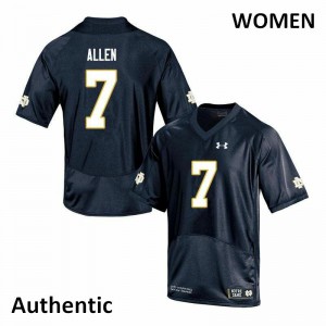 Women Notre Dame Fighting Irish Derrik Allen #7 Stitched Navy Authentic Jerseys 446666-996