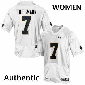 Women Notre Dame Fighting Irish Joe Theismann #7 White Football Authentic Jersey 859555-769