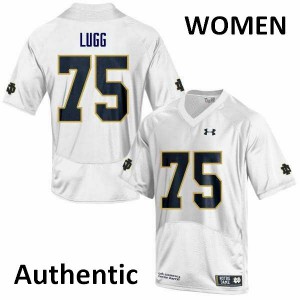 Women's Notre Dame Fighting Irish Josh Lugg #75 Football Authentic White Jersey 913426-278