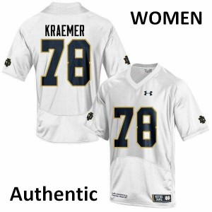 Womens Notre Dame Fighting Irish Tommy Kraemer #78 Embroidery White Authentic Jerseys 615636-274