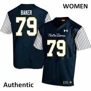 Women's Notre Dame Fighting Irish Tosh Baker #79 University Alternate Authentic Navy Blue Jersey 794347-255