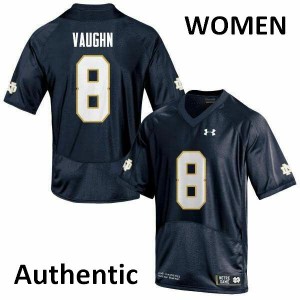 Womens Notre Dame Fighting Irish Donte Vaughn #8 High School Navy Authentic Jersey 825085-311