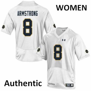 Womens Notre Dame Fighting Irish Jafar Armstrong #8 Authentic White Alumni Jerseys 181436-735