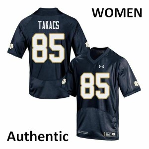 Women's Notre Dame Fighting Irish George Takacs #85 NCAA Navy Authentic Jersey 521704-698