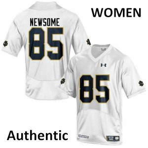 Women Notre Dame Fighting Irish Tyler Newsome #85 Authentic University White Jersey 117300-428