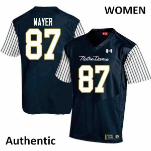 Women Notre Dame Fighting Irish Michael Mayer #87 University Alternate Authentic Navy Blue Jersey 245584-919