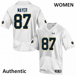 Women's Notre Dame Fighting Irish Michael Mayer #87 White Stitch Authentic Jersey 910967-726