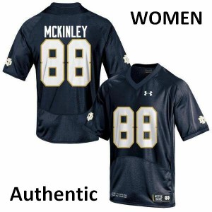 Women's Notre Dame Fighting Irish Javon McKinley #88 Navy Blue Authentic Embroidery Jerseys 644283-842