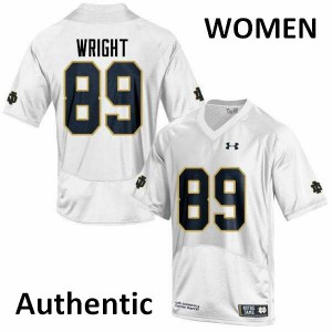 Women's Notre Dame Fighting Irish Brock Wright #89 Stitch Authentic White Jersey 545704-320