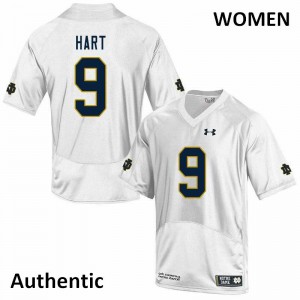 Womens Notre Dame Fighting Irish Cam Hart #9 Authentic Stitch White Jersey 234894-832