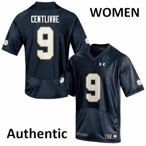 Womens Notre Dame Fighting Irish Keenan Centlivre #9 Player Navy Authentic Jersey 426378-625