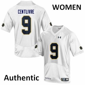 Womens Notre Dame Fighting Irish Keenan Centlivre #9 White Authentic Embroidery Jersey 425290-921