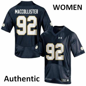 Womens Notre Dame Fighting Irish Jonathon MacCollister #92 NCAA Navy Authentic Jerseys 733416-254