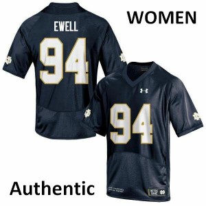 Women's Notre Dame Fighting Irish Darnell Ewell #94 Navy Football Authentic Jersey 949871-716