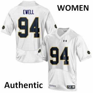 Women's Notre Dame Fighting Irish Darnell Ewell #94 White University Authentic Jersey 422742-790