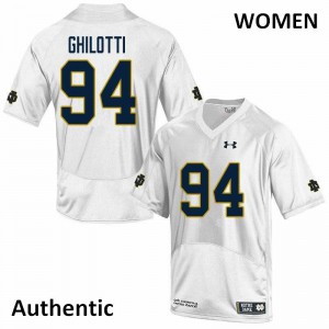 Women Notre Dame Fighting Irish Giovanni Ghilotti #94 High School Authentic White Jerseys 719116-935