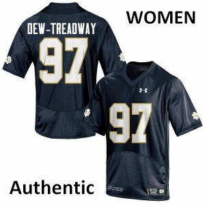 Women Notre Dame Fighting Irish Micah Dew-Treadway #97 Authentic Navy Blue Player Jersey 699956-268