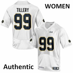 Womens Notre Dame Fighting Irish Jerry Tillery #99 Football White Authentic Jerseys 904287-936