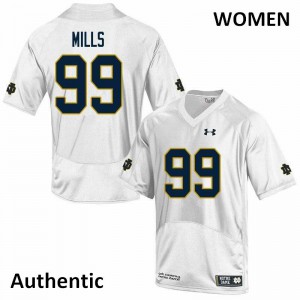 Women Notre Dame Fighting Irish Rylie Mills #99 White Stitched Authentic Jersey 561914-162
