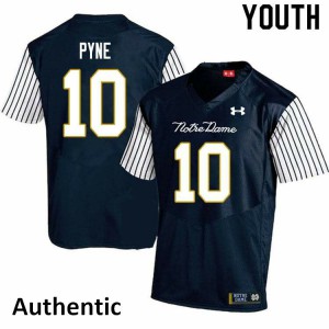 Youth Notre Dame Fighting Irish Drew Pyne #10 Navy Blue Football Alternate Authentic Jerseys 905806-929