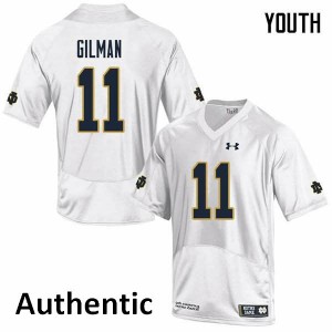 Youth Notre Dame Fighting Irish Alohi Gilman #11 White Authentic Stitched Jerseys 380141-548