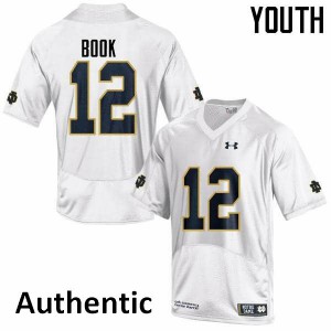 Youth Notre Dame Fighting Irish Ian Book #12 Authentic White Stitched Jerseys 294280-533