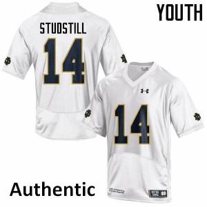 Youth Notre Dame Fighting Irish Devin Studstill #14 White Authentic Player Jersey 743682-975