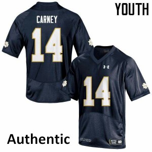 Youth Notre Dame Fighting Irish J.D. Carney #14 Navy High School Authentic Jerseys 824104-568