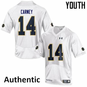 Youth Notre Dame Fighting Irish J.D. Carney #14 White Official Authentic Jersey 197254-885