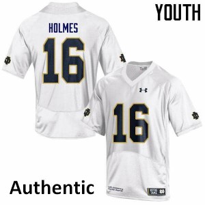 Youth Notre Dame Fighting Irish C.J. Holmes #15 White Stitched Authentic Jerseys 870382-382