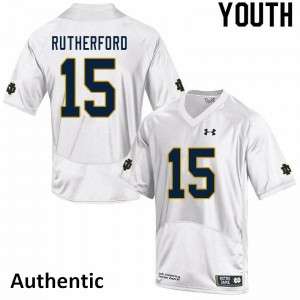 Youth Notre Dame Fighting Irish Isaiah Rutherford #15 White University Authentic Jerseys 728327-613