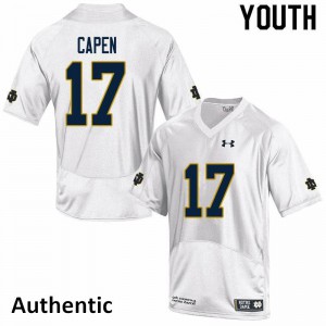 Youth Notre Dame Fighting Irish Cole Capen #17 White Authentic College Jerseys 351333-395
