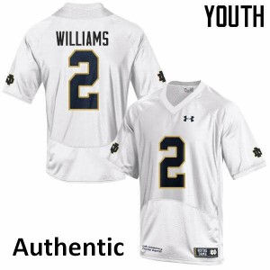 Youth Notre Dame Fighting Irish Dexter Williams #2 White Authentic High School Jerseys 951659-860