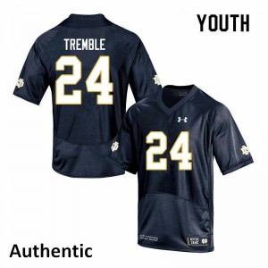 Youth Notre Dame Fighting Irish Tommy Tremble #24 Authentic Embroidery Navy Jerseys 295505-635