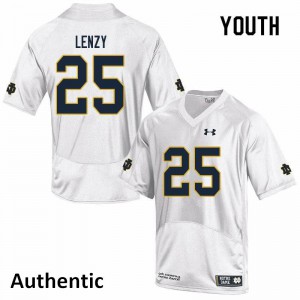 Youth Notre Dame Fighting Irish Braden Lenzy #25 White Football Authentic Jersey 905264-837